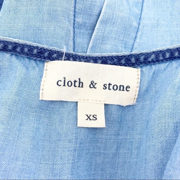 Anthro Cloth + Stone Chambray Open Back Tank Top - Picture 5 of 6